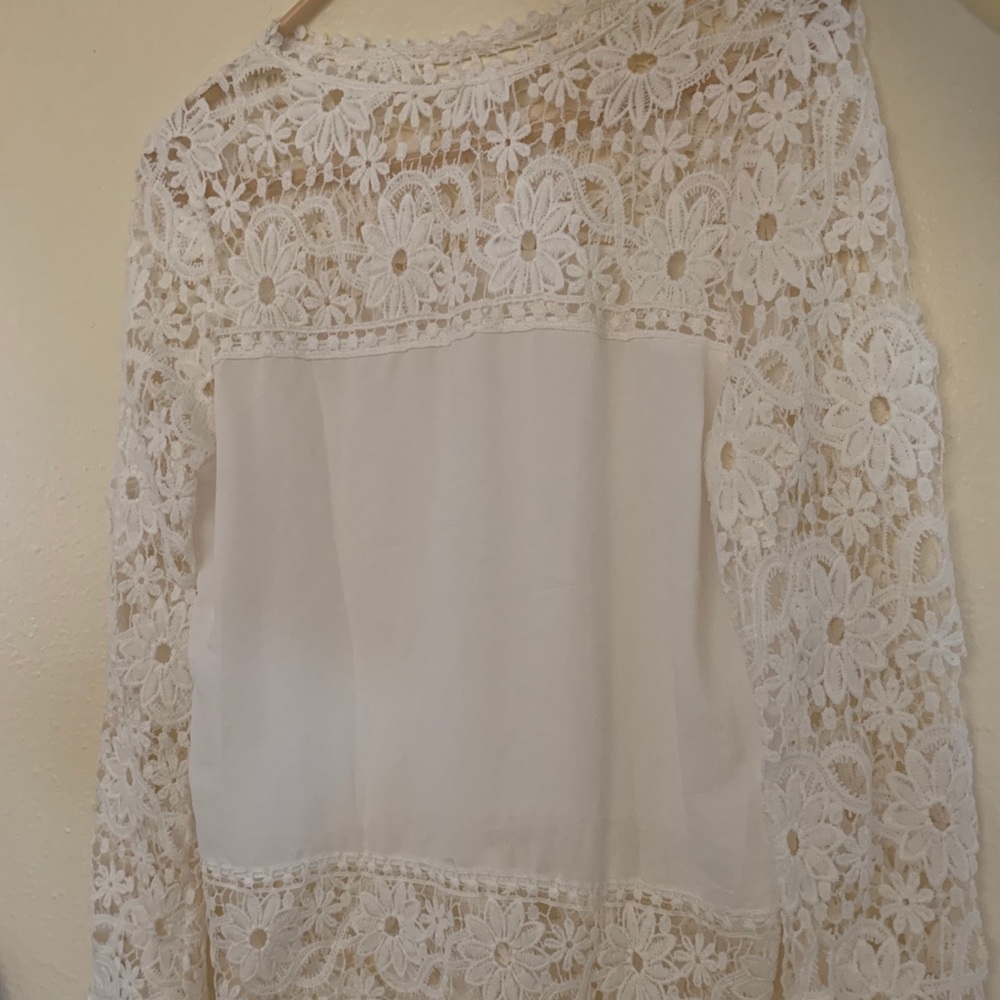 Lace and chiffon blouse